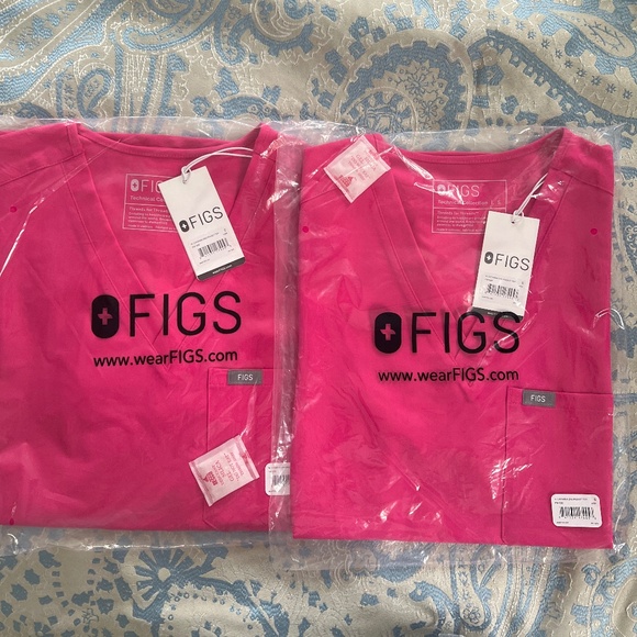 Figs SHOCKING PINK Catarina scrub top, RARE COLOR, size Small - Picture 4 of 5